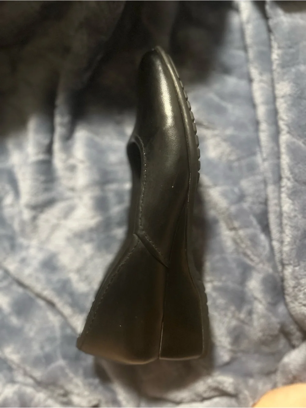 Andrew Geller Black Low Wedge Slip-On Flats